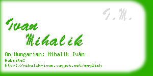 ivan mihalik business card